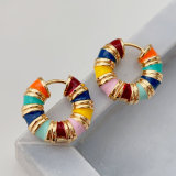 Enamel rainbow hoops