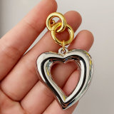 Silver heart pendant earrings
