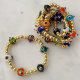 Glass eye gold bead bracelet