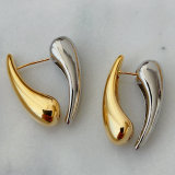 Silver and gold dot earrings