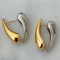 Silver and gold dot earrings