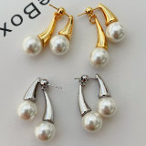 Double dot glass pearl earrings