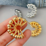 Ball half moon earrings