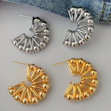 Ball half moon earrings