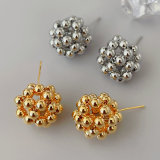 Gold ball earrings