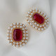 Square pearl earrings
