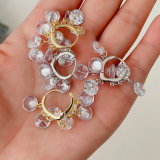 White crystal charm earrings