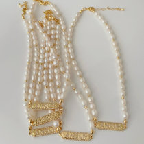 Fresh water pearl amour charm necklace 14inch