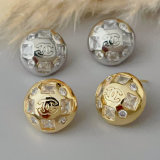 Round pave channel earrings