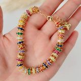 Pave colorful round bracelet
