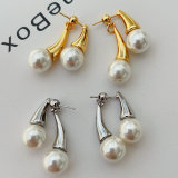 Double dot glass pearl earrings