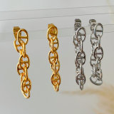 Pig nose chain earrings