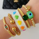 Green zircon eye heart bracelet