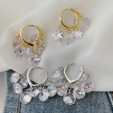 White crystal charm earrings