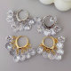 White crystal charm earrings