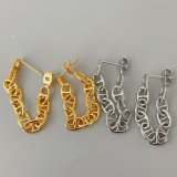 Pig nose chain earrings
