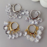 White crystal charm earrings