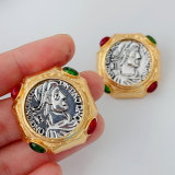 Square coin earrings