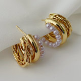 Glass pearl hoops