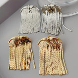 Bird chain tassel earrings