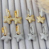 Pave star pendant earrings