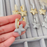 Pave star pendant earrings