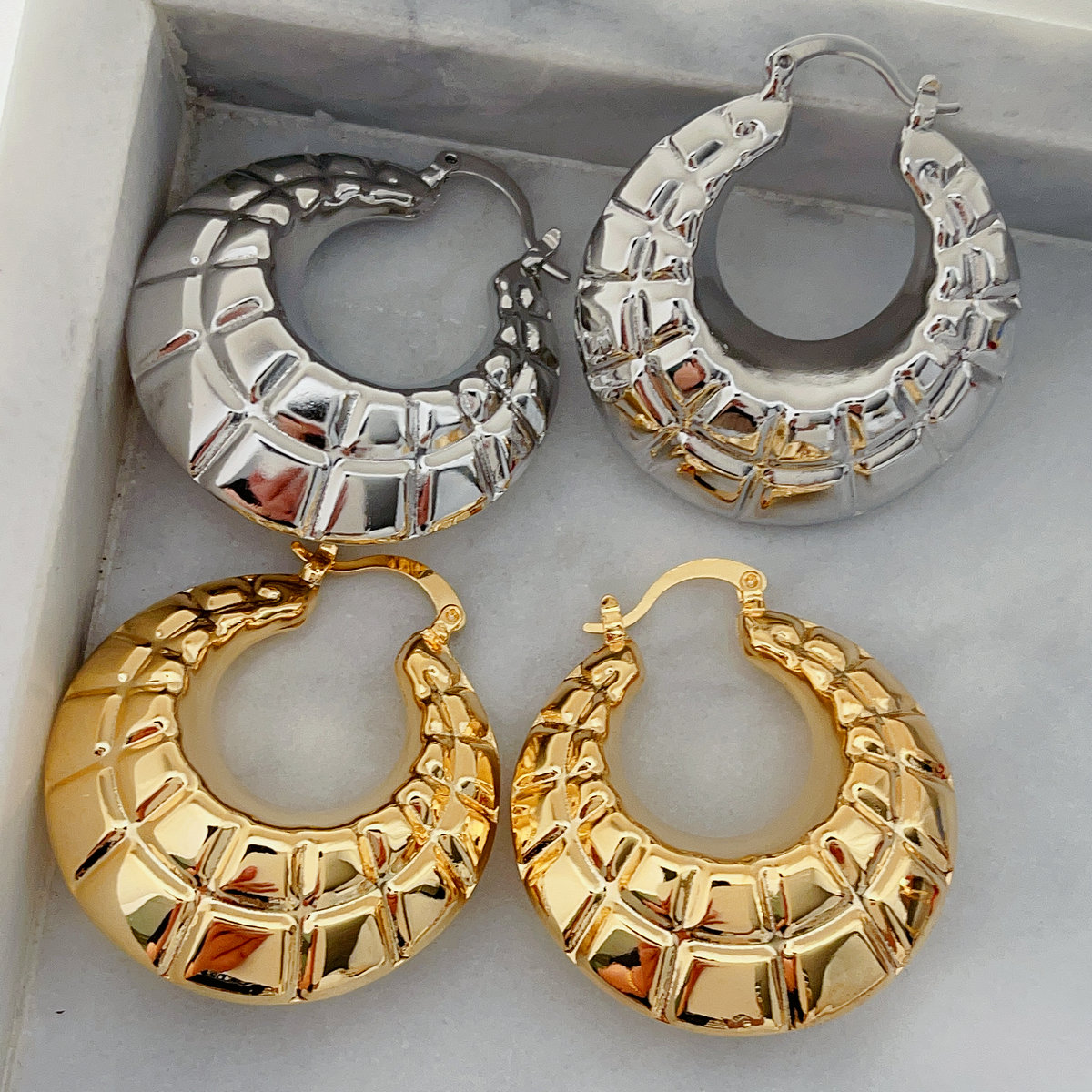 Chunky metal earrings