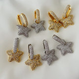 Pave star pendant earrings