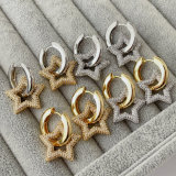 Pave star pendant earrings