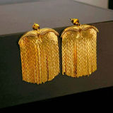 Bird chain tassel earrings
