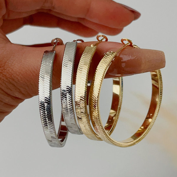Snake bone chain hoops