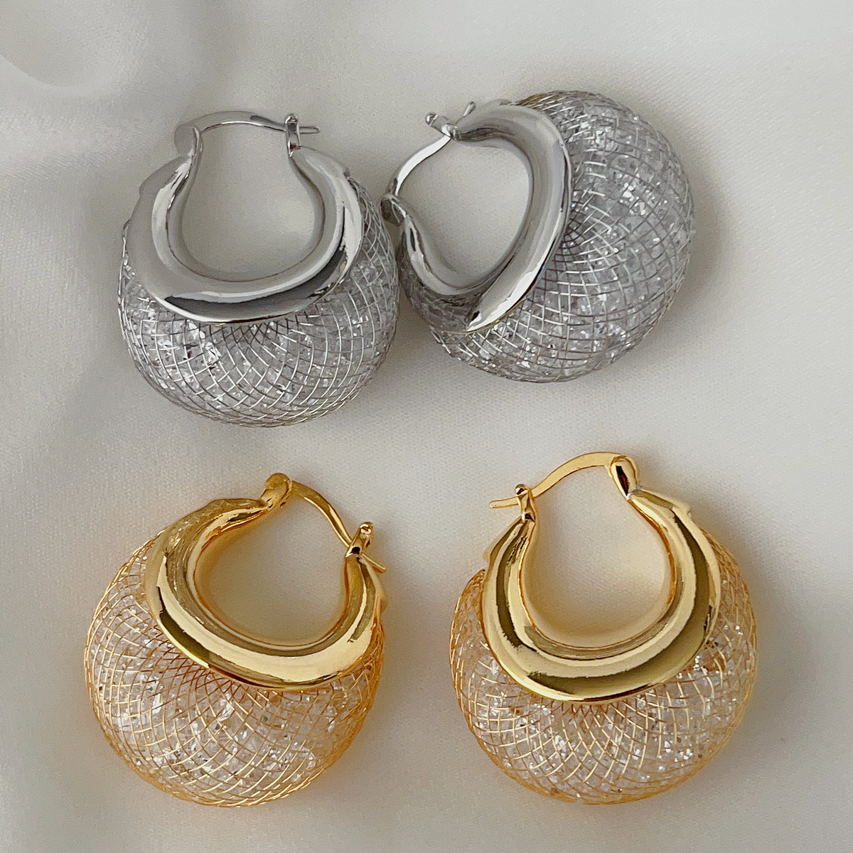 Drop bling hoops