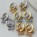 Pave star pendant earrings