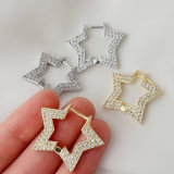 Pave star earrings