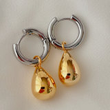 Gold oval drop earrings