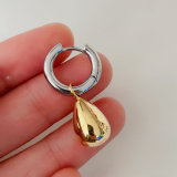 Gold oval drop earrings