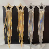 Pave chain stassel earrings