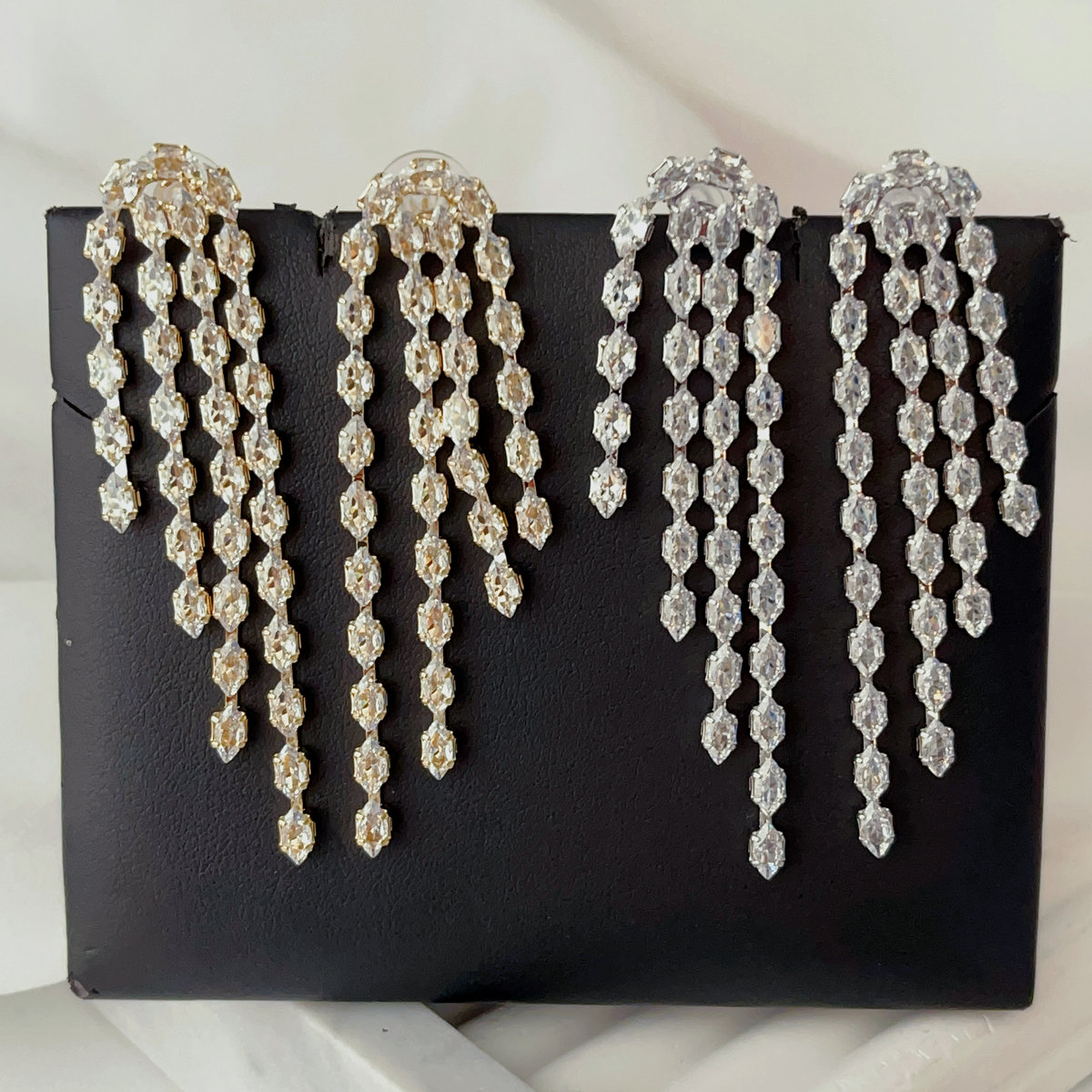 Pave chain earrings