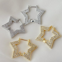 Pave star earrings