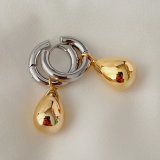 Gold oval drop earrings