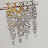 Long crystal chain tassel earrings