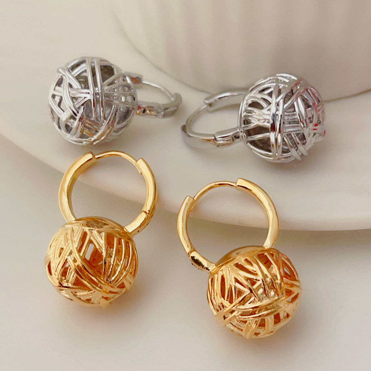 Ball drop earrings