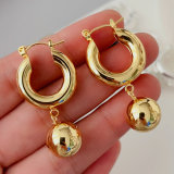 Gold ball drop earrings