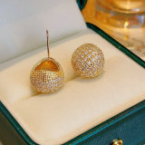 Pave ball earrings