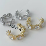 Bling big stone hoops