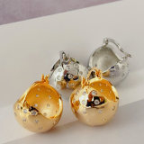 Fashion zircon ball hoops