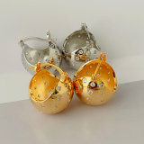 Fashion zircon ball hoops