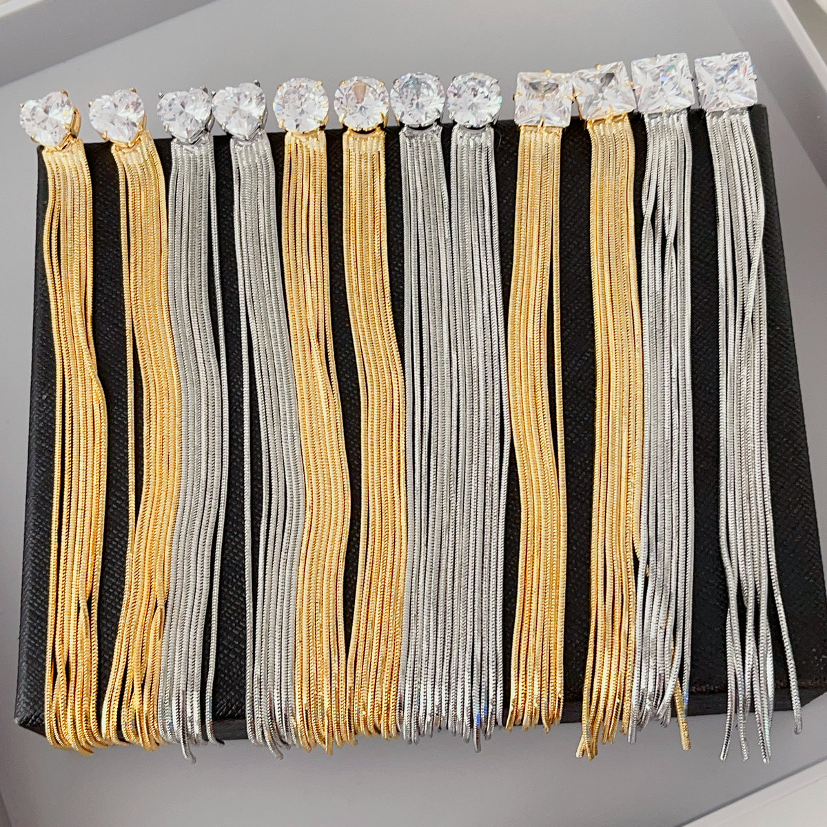 Long chain tassel earrings