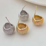 Pave ball earrings
