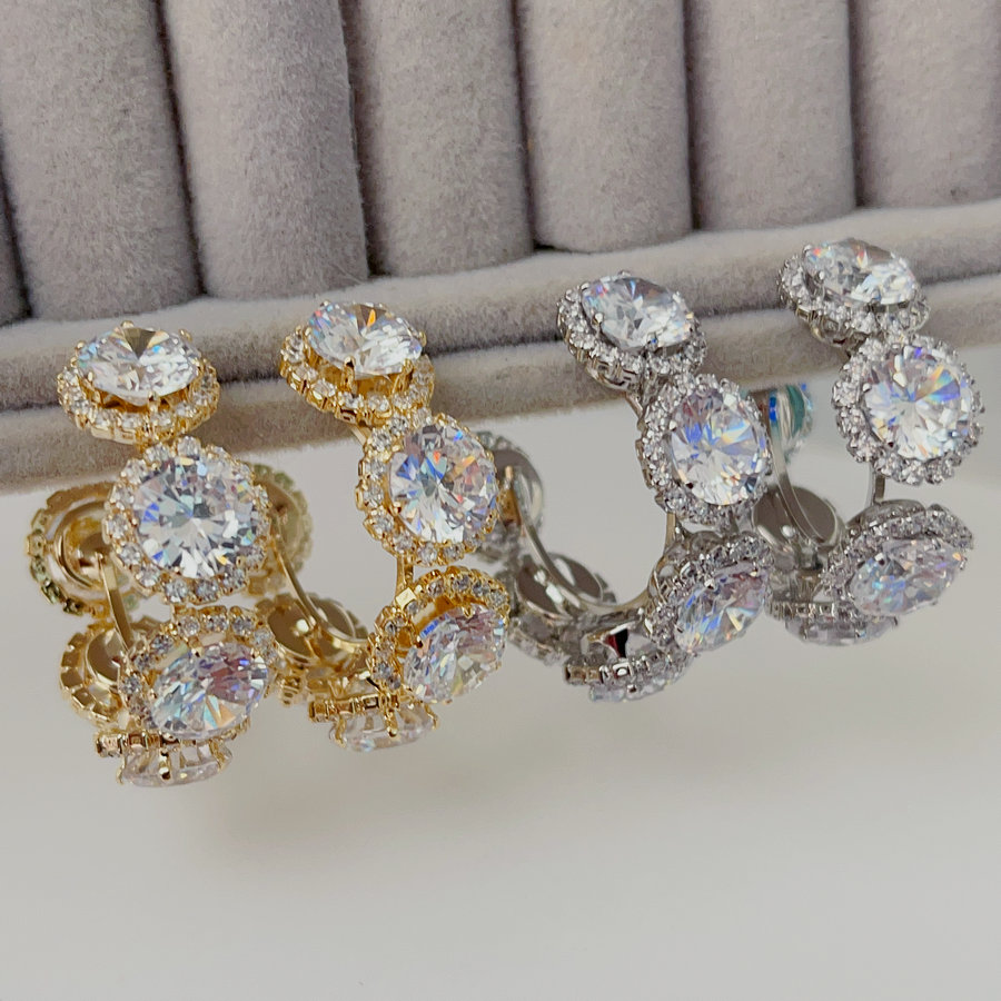 Bling big stone hoops